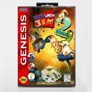 earthworm jim 2 16 bit sega cartrige